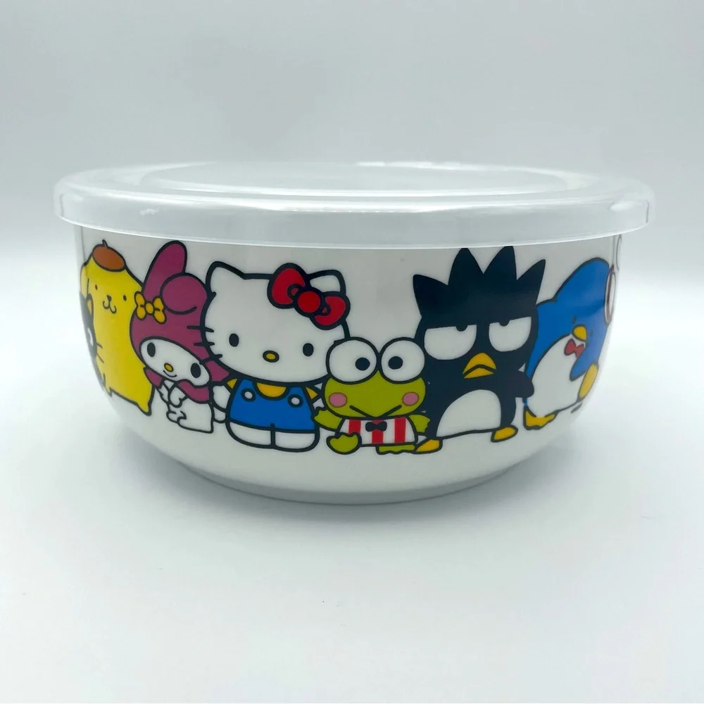 Hello Kitty Ceramic Bowl with Resealable Lid NWT